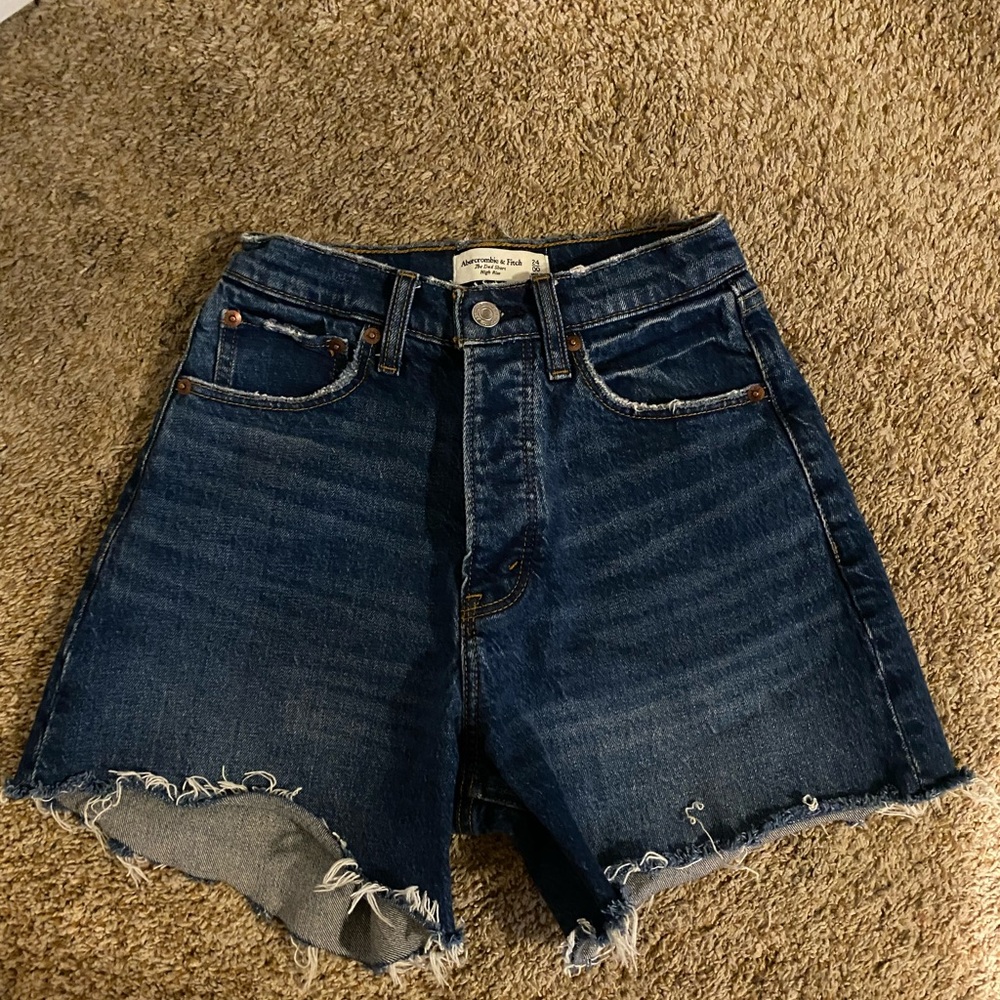 Abercrombie & Fitch High Rise Denim Dad Shorts High Rise